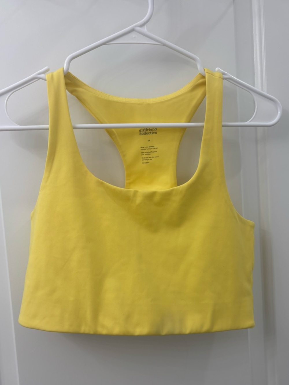 Girlfriend collective Paloma racerback bra yellow